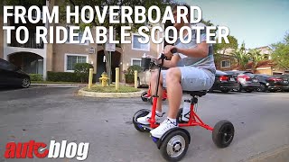 From hoverboard to rideable scooter