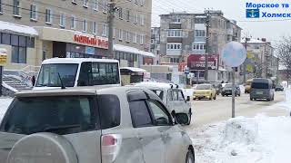 Снесли цветочные ларьки на улице Советской города Холмск