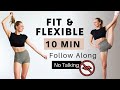 No Talking Follow Along - Workout & Stretch - 10 min Lower Body/Legs/Glutes/Splits Workout