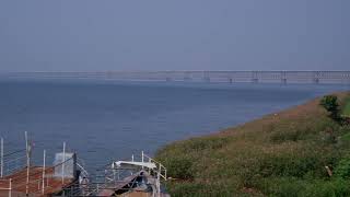 Gowthami Ghat Temple in 4K and Rajahmundry Largest Rail Cum Road Long Bridge on Godavari River