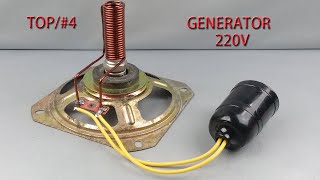 Amazing! Top4 New Free Energy Generator 220V Electricity Using Big Magnet And Coper Wire Generator