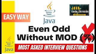Find Even Odd Without Modules (%) Java