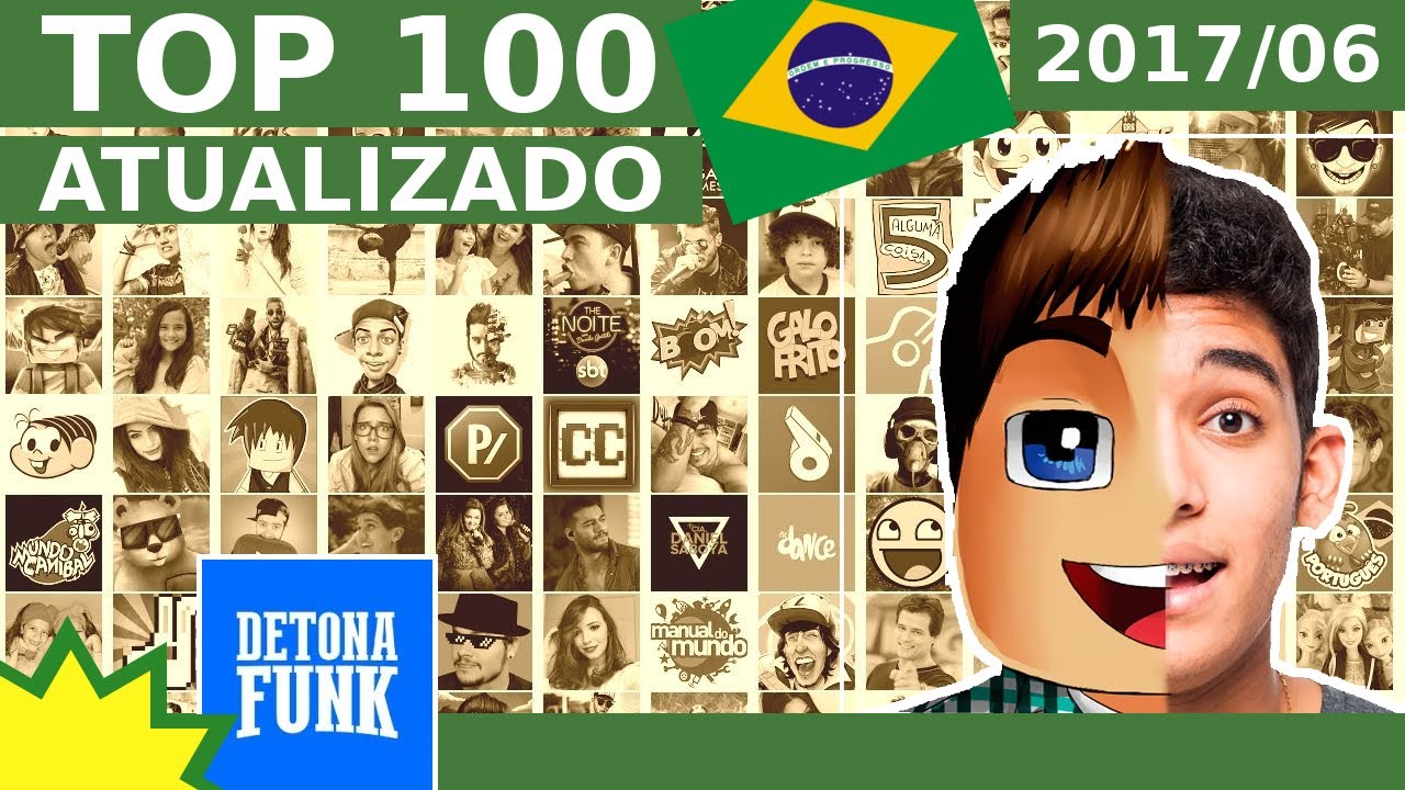 TOP 100 Dos Canais Com MAIS INSCRITOS Do YouTube Brasil (até 30 Junho ...