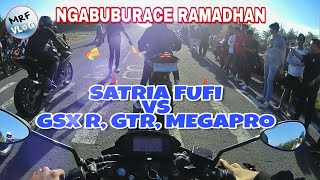 NGABUBURACE JOGJA!! SATRI FUFI VS GSX R 150, GTR 150R , MEGA PRO HEREX | belang 150 r | raider r 150