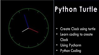 Turtle Python drawing | Turtle Python graphics Create Working Clock using turtle in pycharm