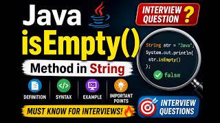 Java isEmpty() Method Explained 🔥 || Most Asked Java String Interview Question