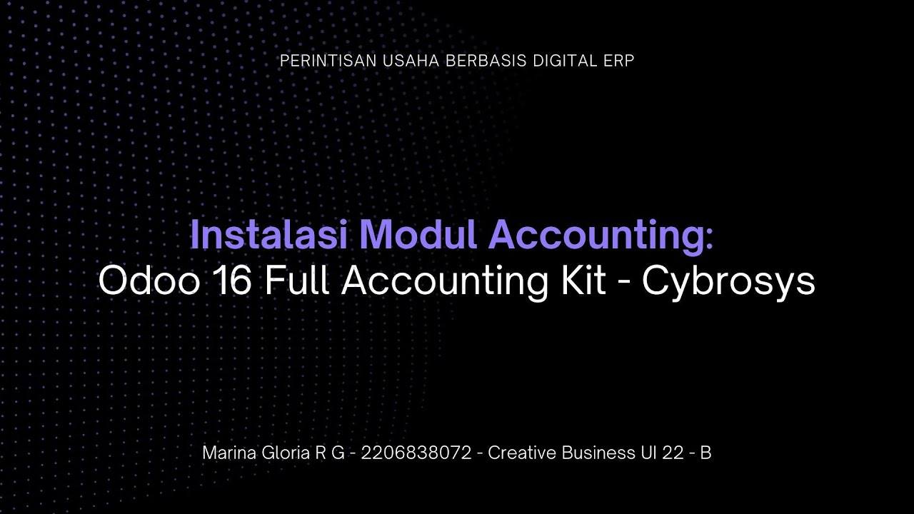 [Marina Tutorial Session] Instalasi Modul Extra Accounting : Odoo 16 ...