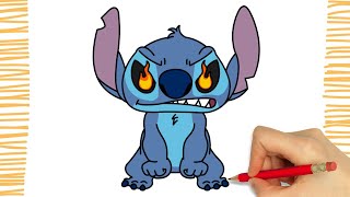 How to Draw ANGRY STITCH  I Easy