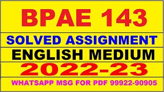 bpae 143 solved assignment 2022-23 in english | bpae 143 solved assignment 2022-23 | bpae 143 2023