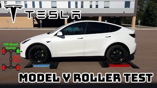 Tesla Model Y AWD Dual Motor AWD ROLLER TEST | With and without Off-Road assist!