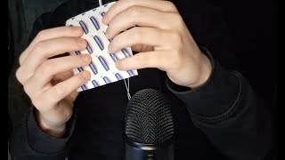 Relaxing ASMR with band-aids packaging (tapping/crinkle sounds)!!