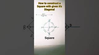 how to construct a Square with given it's Diagonal#square#square using diagonal#shorts#easy#viral