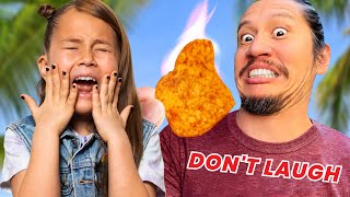 The Duel World's HOTTEST Chip Challenge!  Daddy vs. Rozzie Try NOT to Laugh!