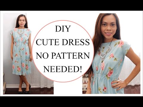 How to sew Dress without Pattern, Sewing project for Beginners How to sew Dress without Pattern, Sewing project for Beginners
