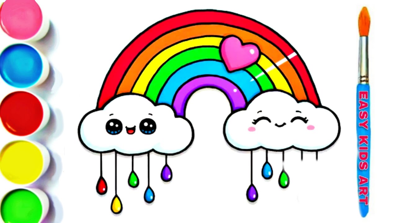 How To Draw A Rainbow рџњ And Color Drawing A Cute Rainbow Is Easy For