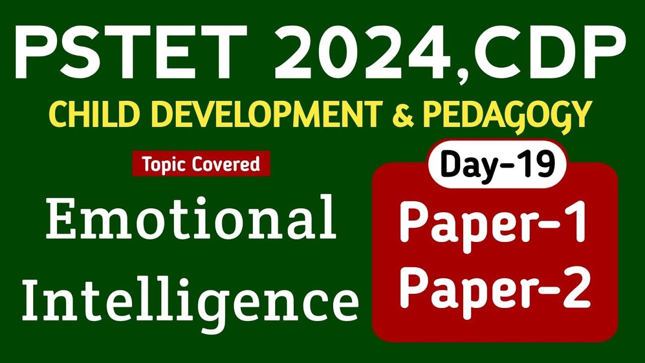Pstet 2024 Pstet Cdp Preparation Day 19 Paper 1 2 Study