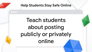 Teach students about posting publicly or privately online