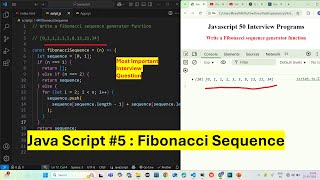 Java Script #5 - Fibonacci Sequence in JS | Javascript Interview Exercise #bharathedutech