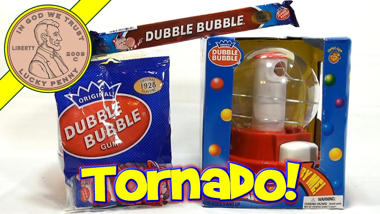 Dubble Bubble Tornado Gumball Candy Bank & 1928 Flavor Gum Comics - YouTube