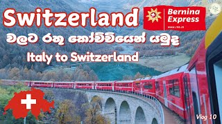 Switzerland වලට රතු කෝච්චියෙන් ගිහින් එමුද ? 🇨🇭🚉 | Italy to Switzerland | Bernina Express | Vlog 10