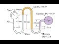 Fluids - Multifluid Manometer Example #2