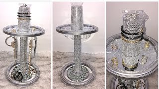 DIY GLAM ROTATING JEWELRY STAND DOLLAR TREE