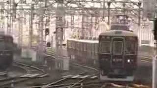 阪急名物３複線 (Hankyu railway at Juso junction)