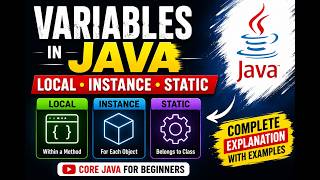 Variables in Java | Why do we use Variables? Local Variables | Instance Variables | Static Variables
