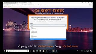 bind dropdownlist from database in asp.net c#. asc and desc order. " Dropdownlist " "C# Soft Code"
