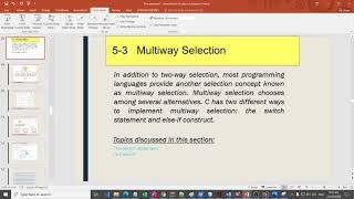 Multiway Selection Structure Part 1
