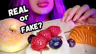 REAL oder FAKE Essen, kannst du es direkt erraten? 🍓🍪🍣 Teeth \u0026 Mouthsounds | ASMR