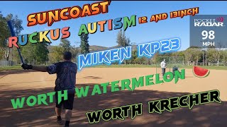 2022 Suncoast Ruckus Autism 🧩 Worth Watermelon 🍉 and Krecher Miken KP23 #slowpitchsoftball