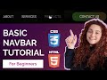 Navbar Menu Tutorial HTML CSS only : Design and build a Navigation Bar with Flexbox - for BEGINNERS