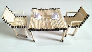 Matchstick Art|How to make Matchstick Chair and Table|Matchstick Craft