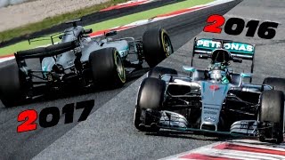 F1 2017 vs 2016 Mercedes Engine Sound Comparison (W08 vs W07)