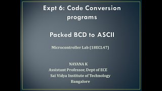 Program 6a: BCD to ASCII Conversion-Microcontroller Lab