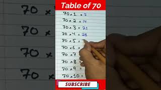 table of 70 || tips \u0026 trick || #table #tricks #70 #shorts #tables #short #mathskills