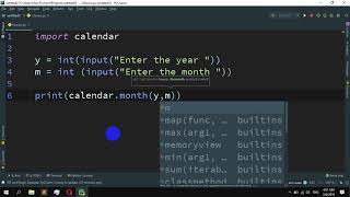 How to print a calendar for the given month and year in Python