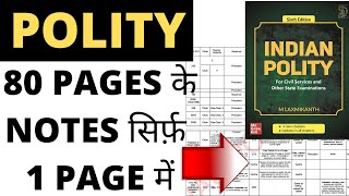 POLITY LAXMIKANT NOTES IN 1 PAGES | HOW TO STUDY LAXMIKANT SMARTLY