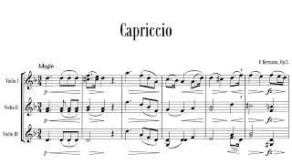 Capriccio No.1 for 3 Violins Op.2 By Friedrich Hermann (with Score)