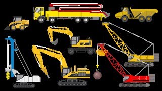 Construction Vehicles 2 - Trucks, Cranes, Excavators & More - The Kids' Picture Show