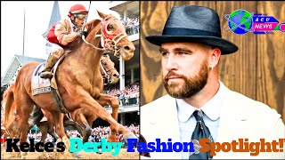 "Travis Kelce Brings Style to the Kentucky Derby Amidst Speculations on Taylor Swift's Attendance"