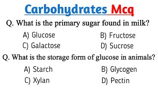 Carbohydrates Mcq | carbohydrates mdcat mcqs