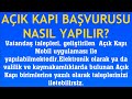 açık kapı başvurusu nasıl yapılır