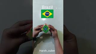 japan, Brazil and Canada flag in rubik's cube||rubik's cube trick #shorts#viral#shortsvideo#ytshorts
