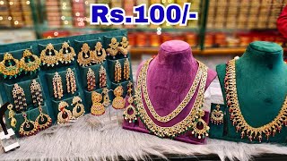 Charminar Polki Jewellery Navratan Set Single Delivery Ladbazar wholesale market Hyderabad