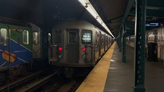 IRT Flushing Line: (7) Trains with Garbage Train @ Court Square (R62A, R134, R188)