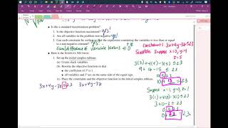 Simplex Method Example for Standard Maximization Problem – Part I (Set up Initial Simplex Tableau)