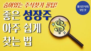 [미국주식 (성장주) 찾기] 대박 꿀팁! 좋은 성장주를 쉽게 찾는 진짜 좋은 방법!