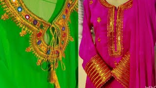 sindhi mukka work hand embroidery golden and silver mukka work